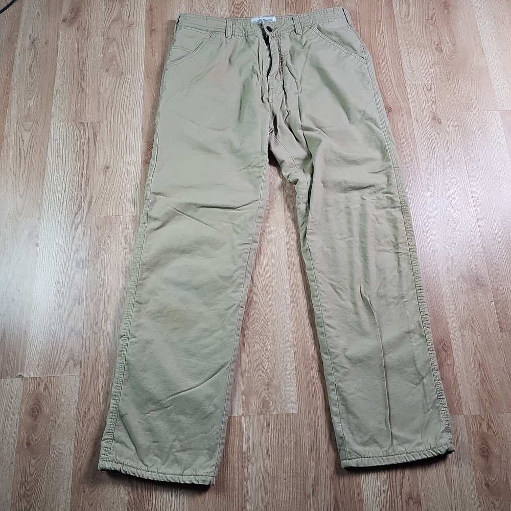 Field & Stream Fleece Lined‎ Khaki Pants Mens 36x30 Beige Pockets